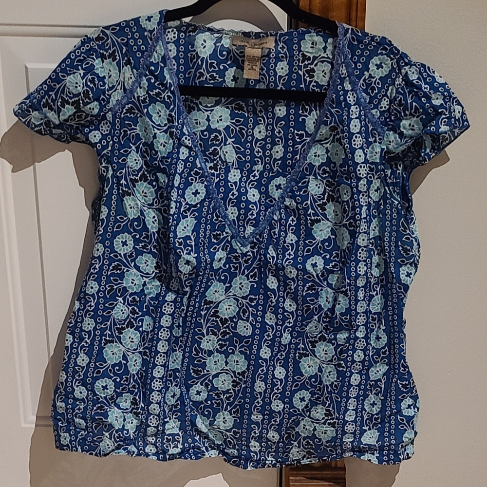 Blue Floral i.e. Relaxed XL Blouse
